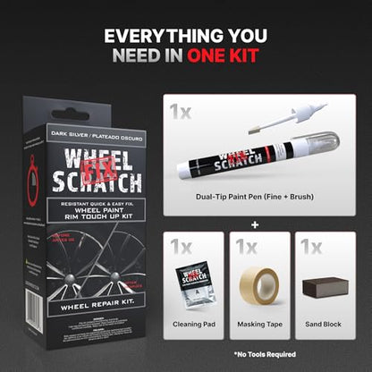 Dark Silver Rim Touch Up Paint Wheel Scratch Repair Kit
