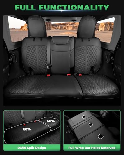 for Jeep Wrangler Leather Custom Car Seat Covers Full Set 4 Door