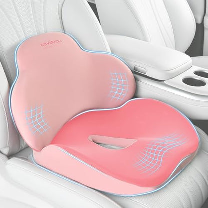 Car Seat Cushion and Lumbar Support Pillow