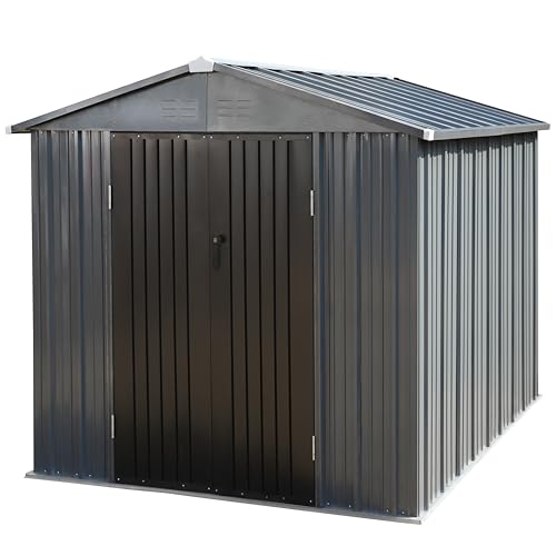 8x10FT Outdoor Storage Shed with Thickened Galvanized Steel