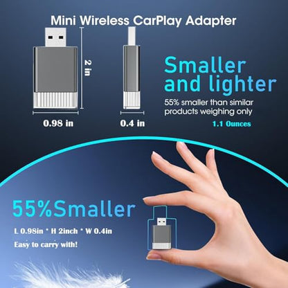 2in1 Mini Wireless Carplay Adapter for Apple iPhone & Android Auto