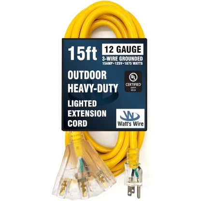 15 ft Outdoor Extension Cord (15 Foot)