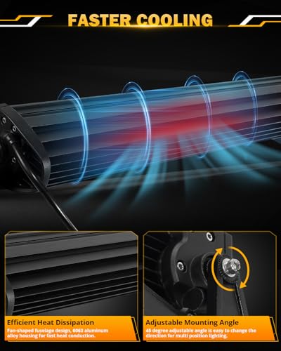 LED Light Bar 30 Inch 180W 6 Modes Amber White Offroad Strobe Light