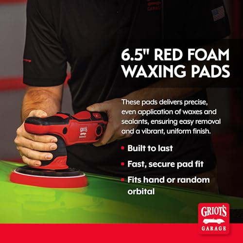 12215 6.5 in Red Foam Waxing Pads (6 Count)