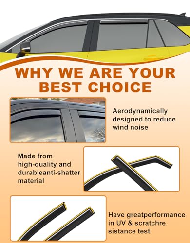 in Channel Window Visors Rain Guards for Toyota RAV4 2019 (4 Count)