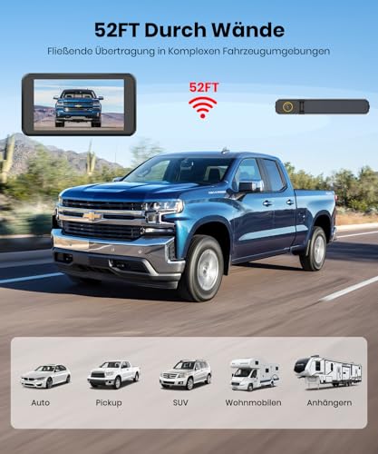 5" Solar Wireless Rear View Camera 2 Mins Installation HD1080P