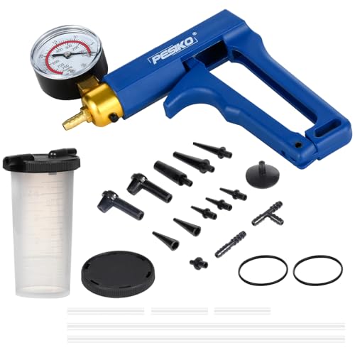 Hand Vacuum Pump Brake Bleeder Kit Fluid Extractor Pump Vacuum Gauge