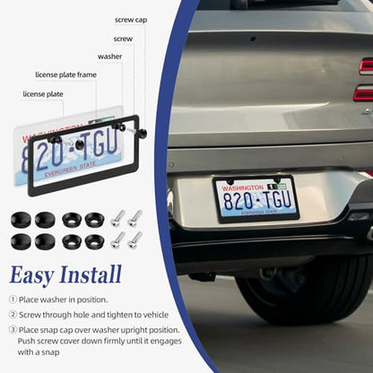 2 Pack Black License Plate Frame