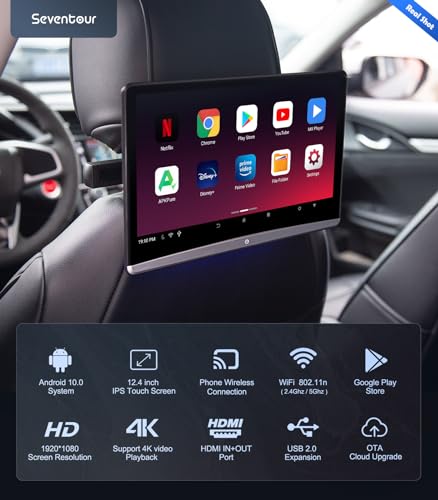 12.4”Android 13 Car TV Headrest Monitor (2 Count)