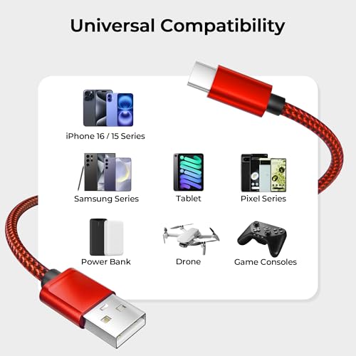 for iPhone 17 16 Pro Max Charger Cord (2 Count)