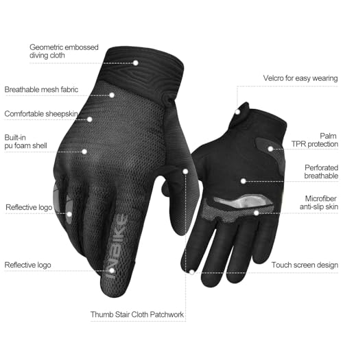 Breathable Mesh Motorcycle Gloves for Men