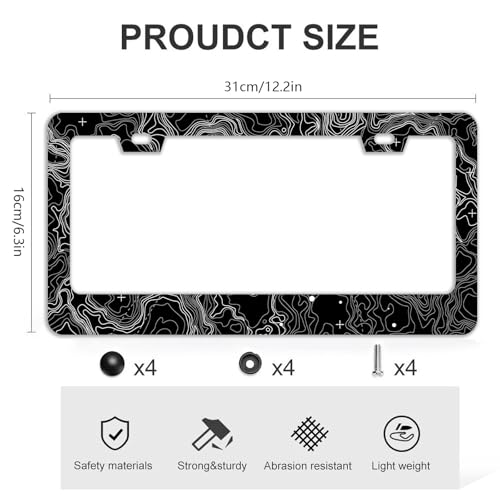 Topographic Map License Plate Frames