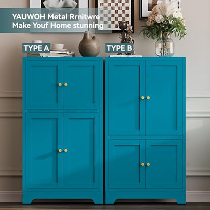 Blue Bathroom Floor Cabinet
