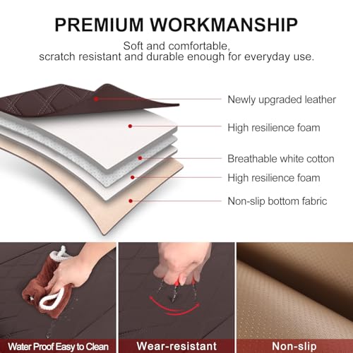 1 Pack Leather Front Car Seat Bottom Cover Coffee