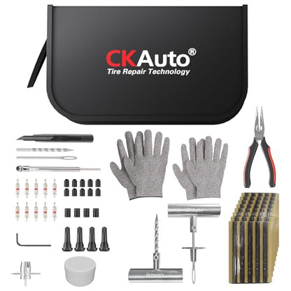 80 pcs Universal Tire Repair Kit with Plugs Heavy Duty Professional