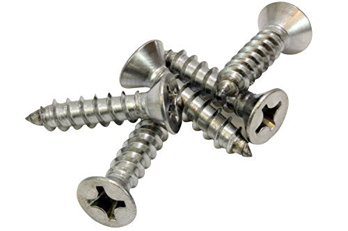 12 X 1'' Stainless Steel Flat Head Phillips Wood Screw (50 Count)