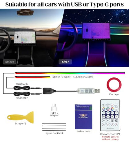 55.12Inch 2in1 Tesla Interior Lights