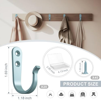 20 Pack Coat Hooks for Hanging (20 Count)