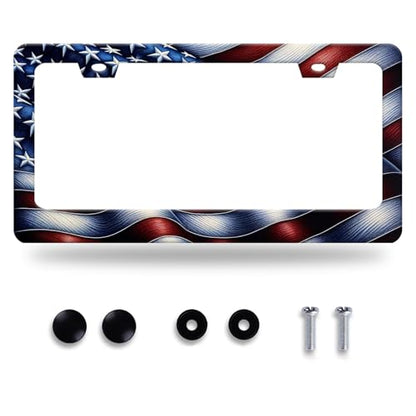 American License Plate Frame Stainless Steel Accessory 12.3 x 6.3 Inch