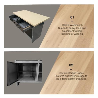 Garage Tool Storage Cabinet System with Workbench Desk (3 Count)