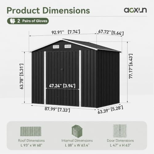 8x6 FT Shed Outdoor Storage Shed