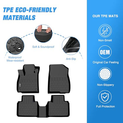 TPE Floor Mats for Mitsubishi Outlander PHEV 2023 2024 2025 2026 All Weather Custom Fit Heavy Duty Floor Liners