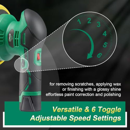 S3 Cordless Car Polisher DA Buffer with 1pc 2.0Ah Battery