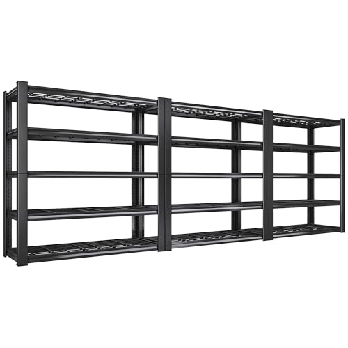 3010LBS Storage Shelves 72" H Garage Shelving Heavy Duty Metal Shelving 5 Tier Adjustable Metal Shelves for Storage for Kitchen Pantry Warehouse Basement 72" H x 35.5" W x 16" D (3 Count)