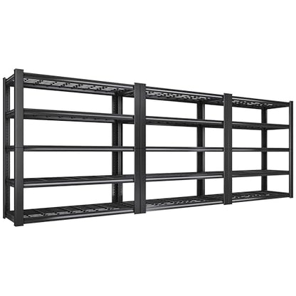3010LBS Storage Shelves 72" H Garage Shelving Heavy Duty Metal Shelving 5 Tier Adjustable Metal Shelves for Storage for Kitchen Pantry Warehouse Basement 72" H x 35.5" W x 16" D (3 Count)