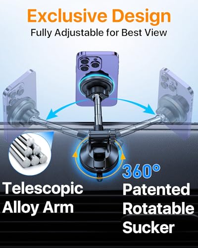 Upgrade【80+LB Super Suction】Magnetic Phone Holder Car for MagSafe Mount