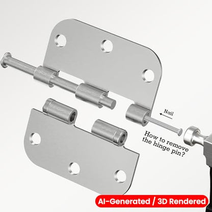 Rounded Door Hinges Brushed Nickel 3.5" 5 (36 Count)