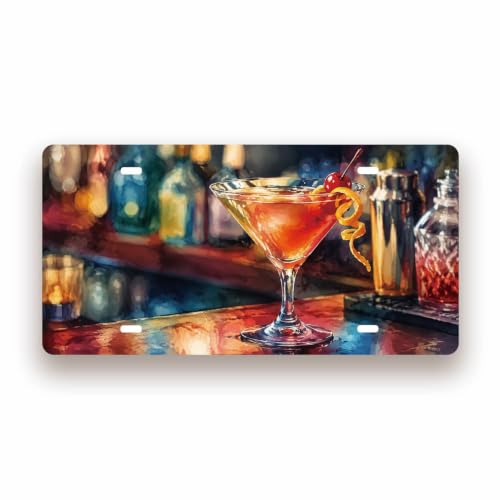 RETRO COCKTAIL BAR SPACE Metal Tin Sign License Plate Bar Cafe Garage Cave Home Room Wall Bathroom Farmhouse Garden Porch Patio Decor