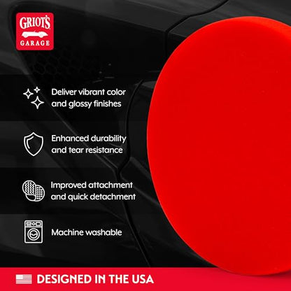 6.5” Red Foam Waxing Pads for Car Detailing (2 Count)