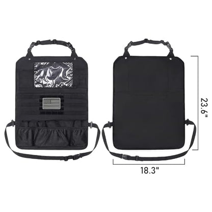 Tactical Car Seat Back Organizer Set Upgraded Tactical Molle Seatback Cover Protector Universal Fit Vehicles Truck MPV Pickup