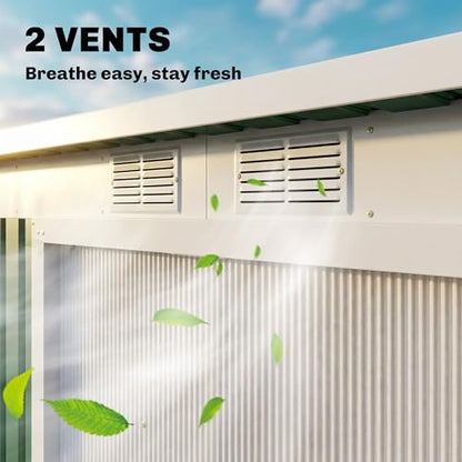 9' x 4' Outdoor Storage Shed Sloping Roof Lockable Door Green
