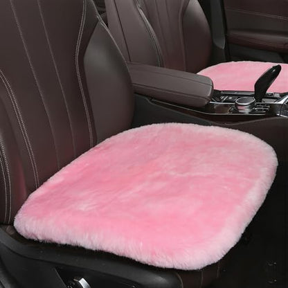 Pink Genuine Sheepskin Car Seat Cover for Fuzzy Fur Wool Cushion