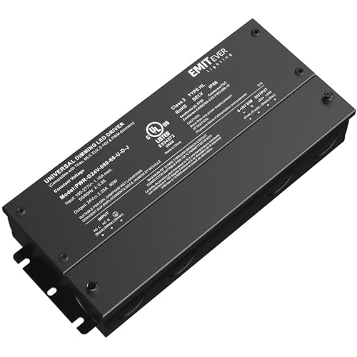 80W 24V 5-in-1 Dimmable LED Driver,AC 110-277V to DC Power Supply