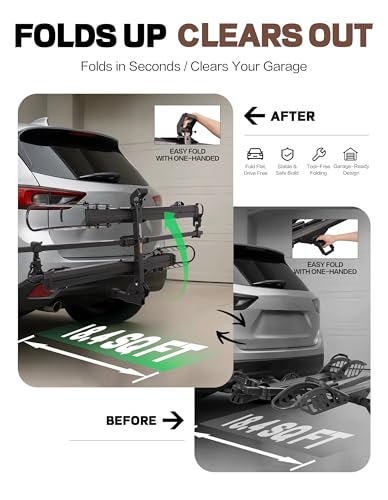 2 Ebike Rack Hitch Mount Bike Rack for Car with Ramp