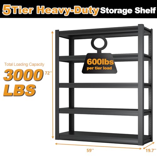 72H Metal Kitchen Storage Shelves