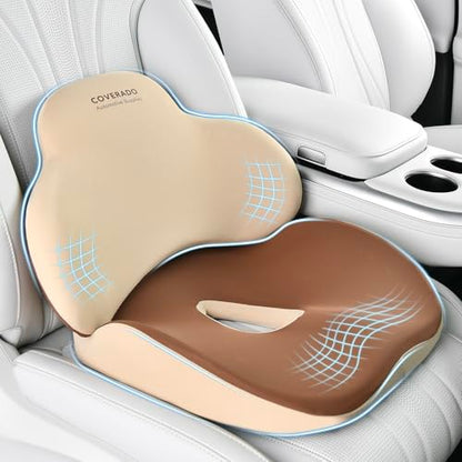 Car Seat Cushion and Lumbar Support Pillow