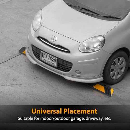 Heavy Duty Wheel Stop Garage Parking Aid for Cars & Trucks (2 Count)