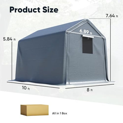 8x10FT Carport Shelter Storage Shed with Roll
