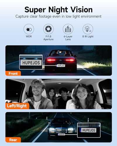 4 Channel Dash Cam Front and Rear Inside