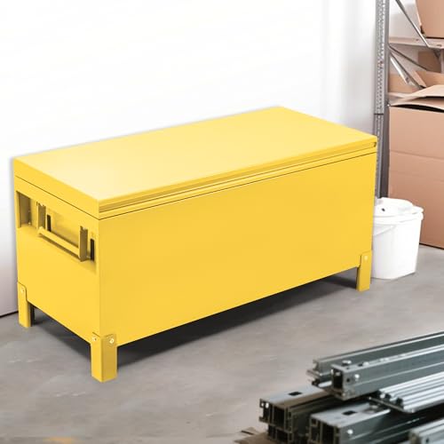 Aluminum Truck Tool Box Jobsite Storage Box Toolbox Chest Cabinet Heavy Duty Truck Bed Toolbox Gangboxes Tools Organizer Pick Up Truck Bed RV Trailer With Side Handles