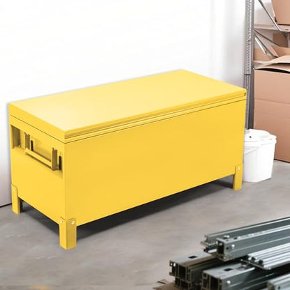 Aluminum Truck Tool Box Jobsite Storage Box Toolbox Chest Cabinet Heavy Duty Truck Bed Toolbox Gangboxes Tools Organizer Pick Up Truck Bed RV Trailer With Side Handles