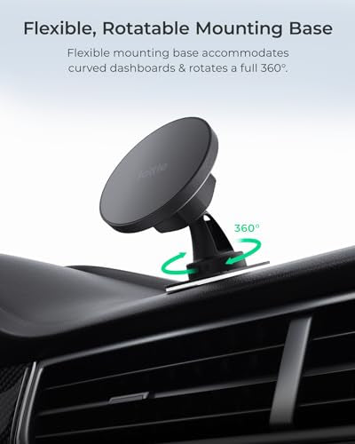 iTap 3 Magnetic Flush Mount Car Mount Phone Holder with Magnetic Ring Adapter. Compatible with iPhone