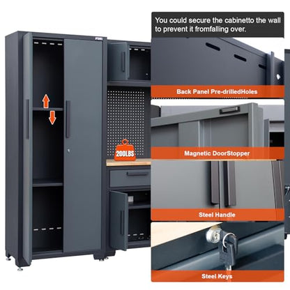 Gray Garage Storage Cabinet System 9
