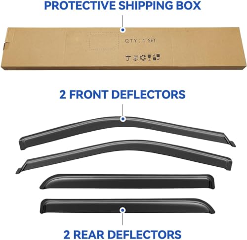 Window Visors Rain Guards for 2015 (4 Count)