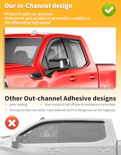Window Rain Guards for Chevy Silverado (4 Count)
