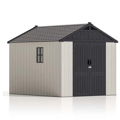 8x10 FT Resin Outdoor Storage Shed with Floor